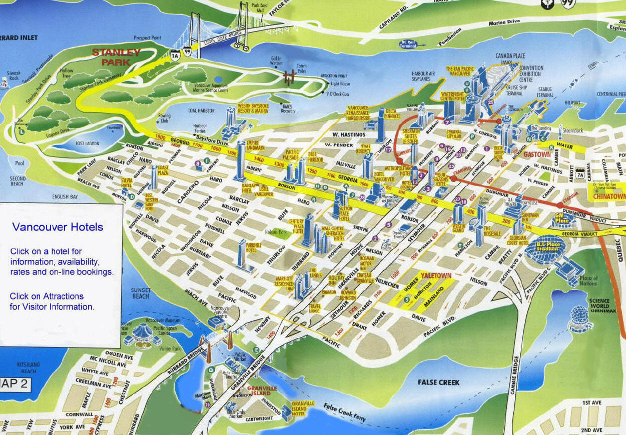 vancouver hotel map