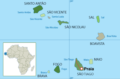cape verde map africa