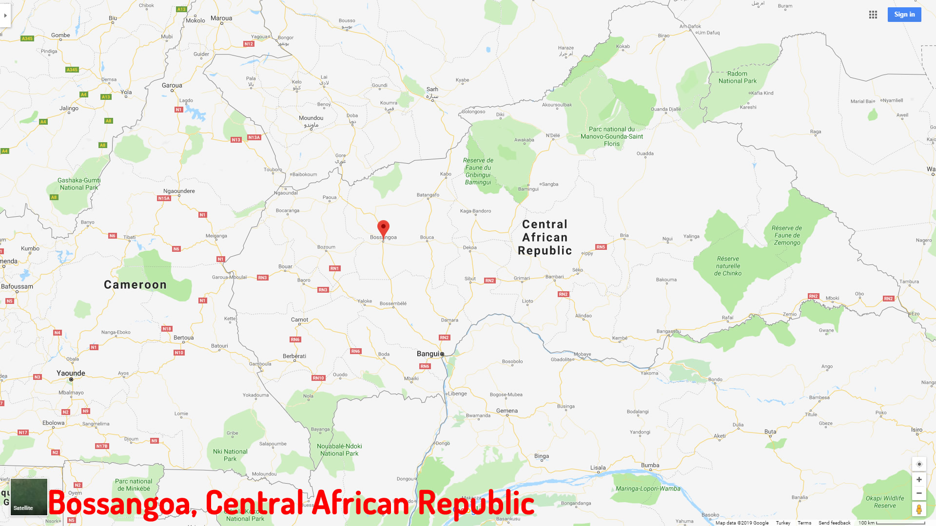 Bossangoa map Central African Republic
