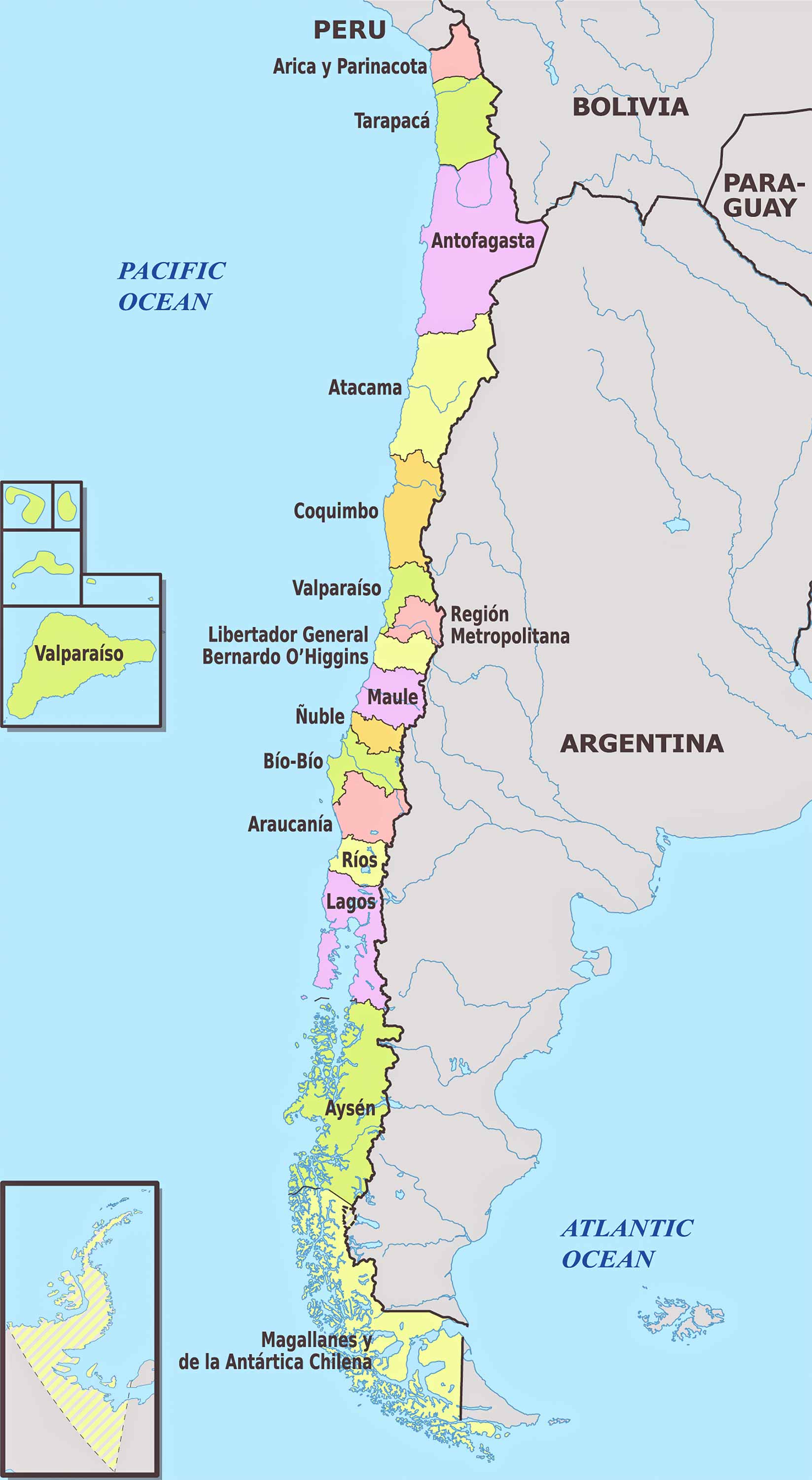 Chile Regions Map