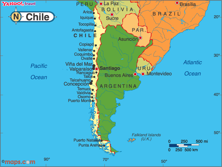 political map of chile