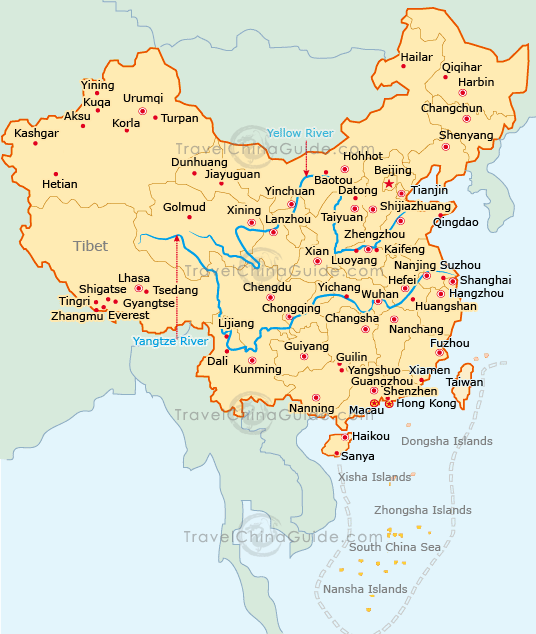 china cities map