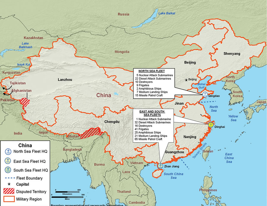 china naval map