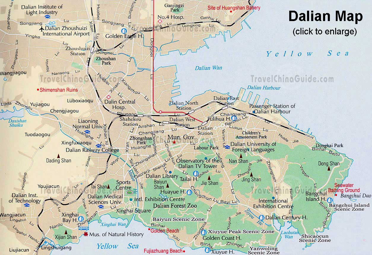 Dalian Map and Dalian Satellite Image