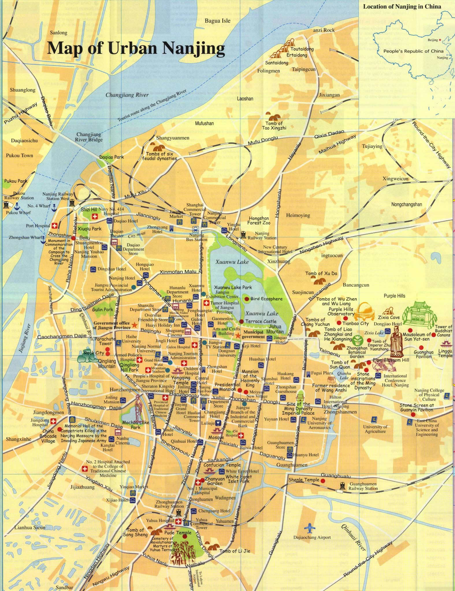 map of urban nanjing