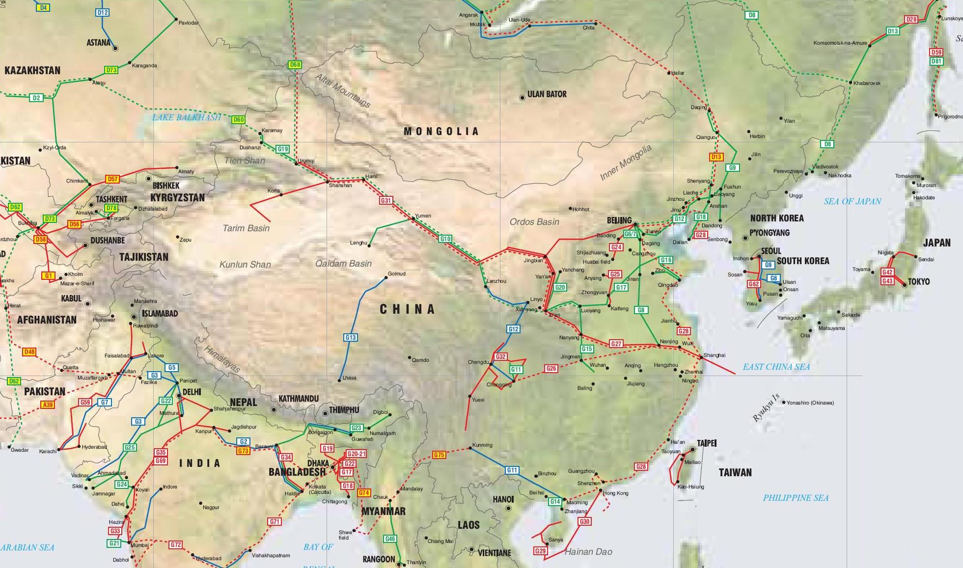 east asia pipelines map shenyang