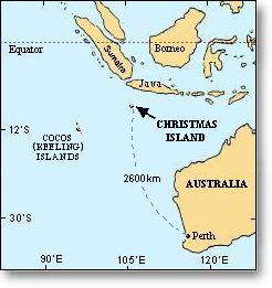 christmas island map oceania