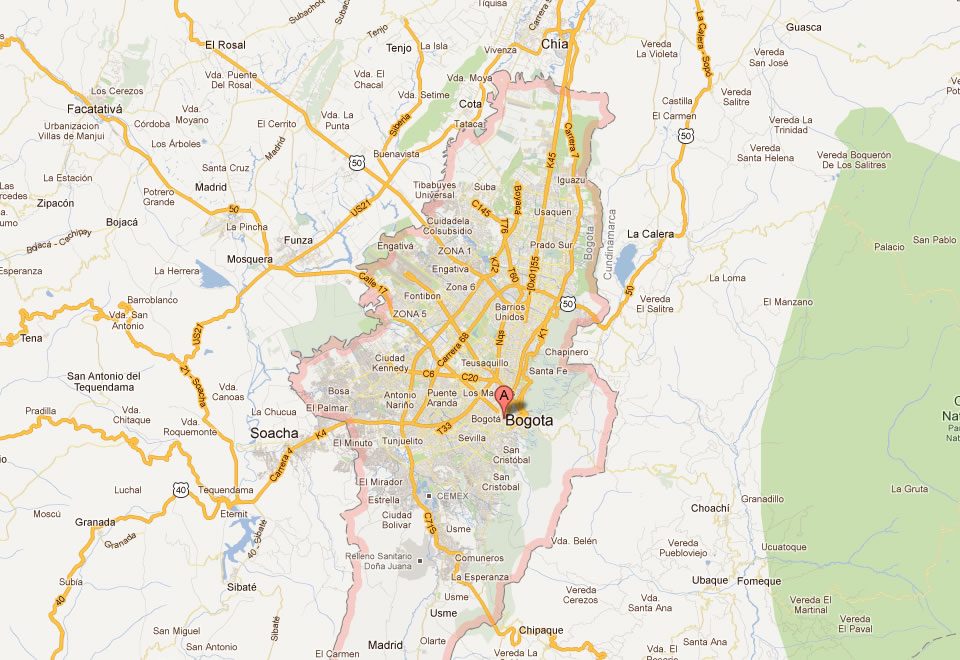 Bogota Map And Bogota Satellite Image