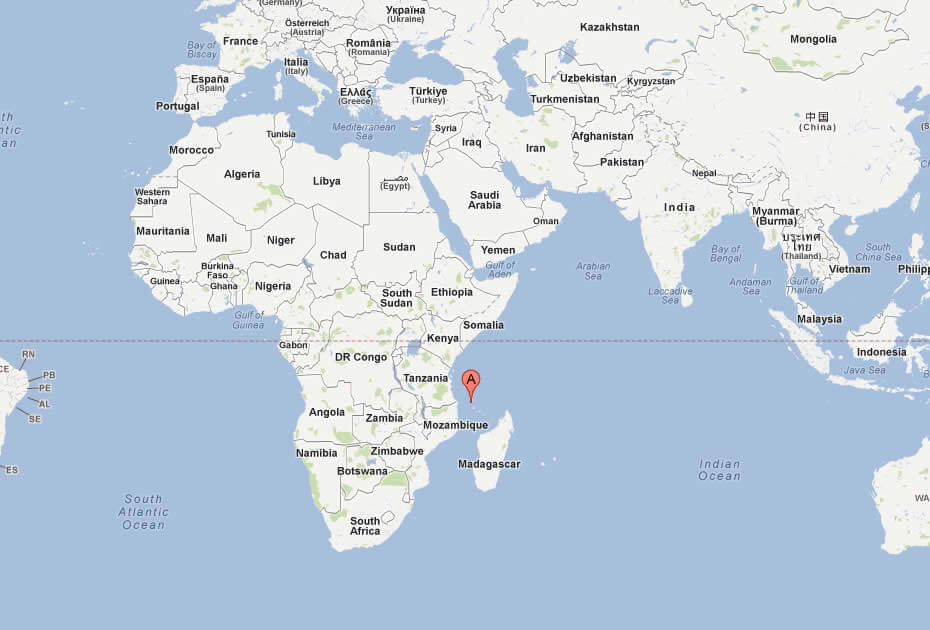 Comoros country in world map