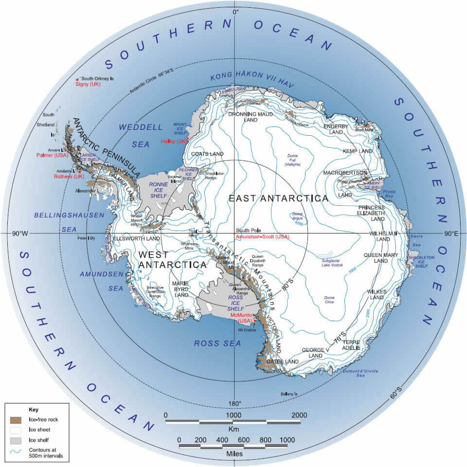 Map of Antarctica - Antarctica Map