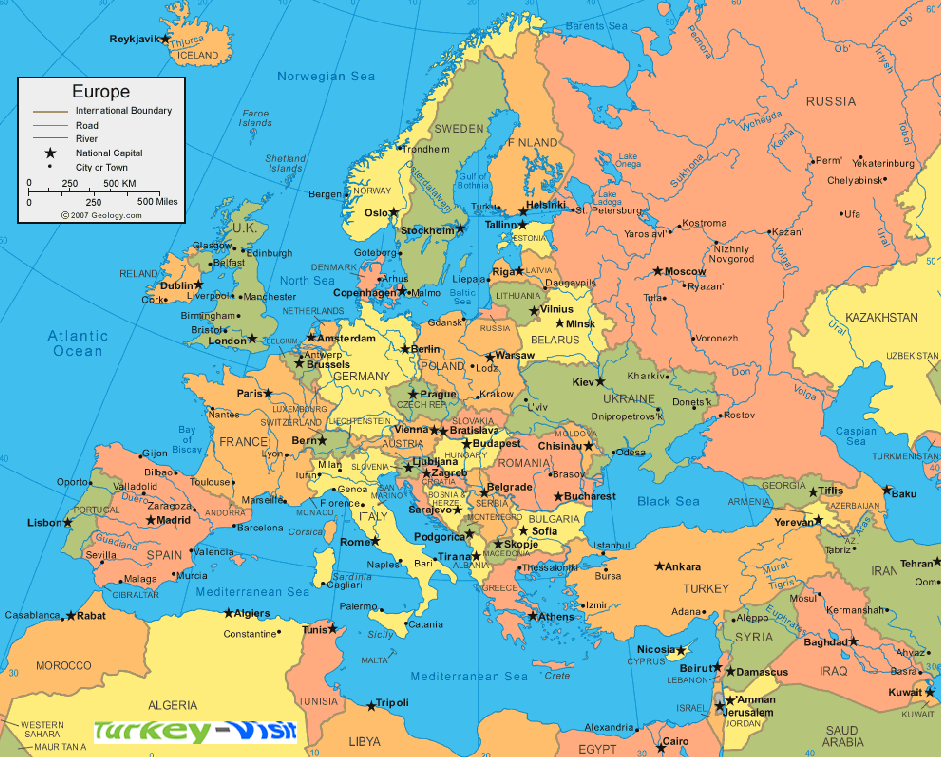 carte europe israel Europe Map carte europe israel