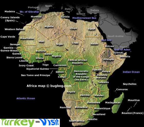 Africa Physical Map