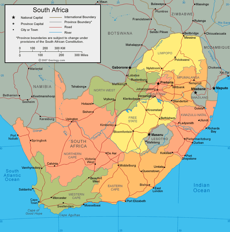 Africa Map South Africa