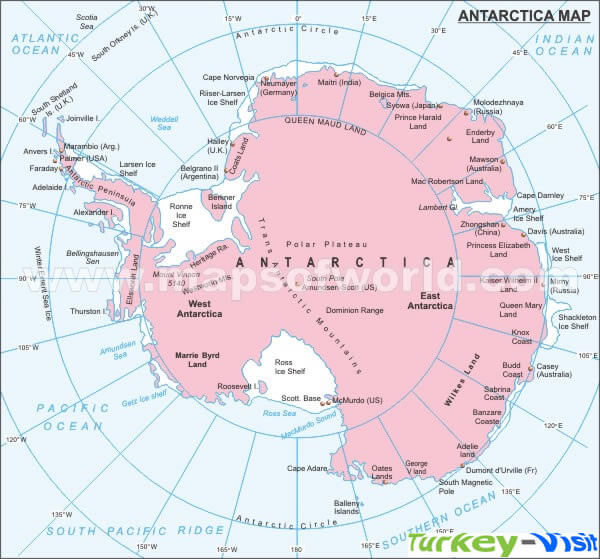 Antarctica Political Map