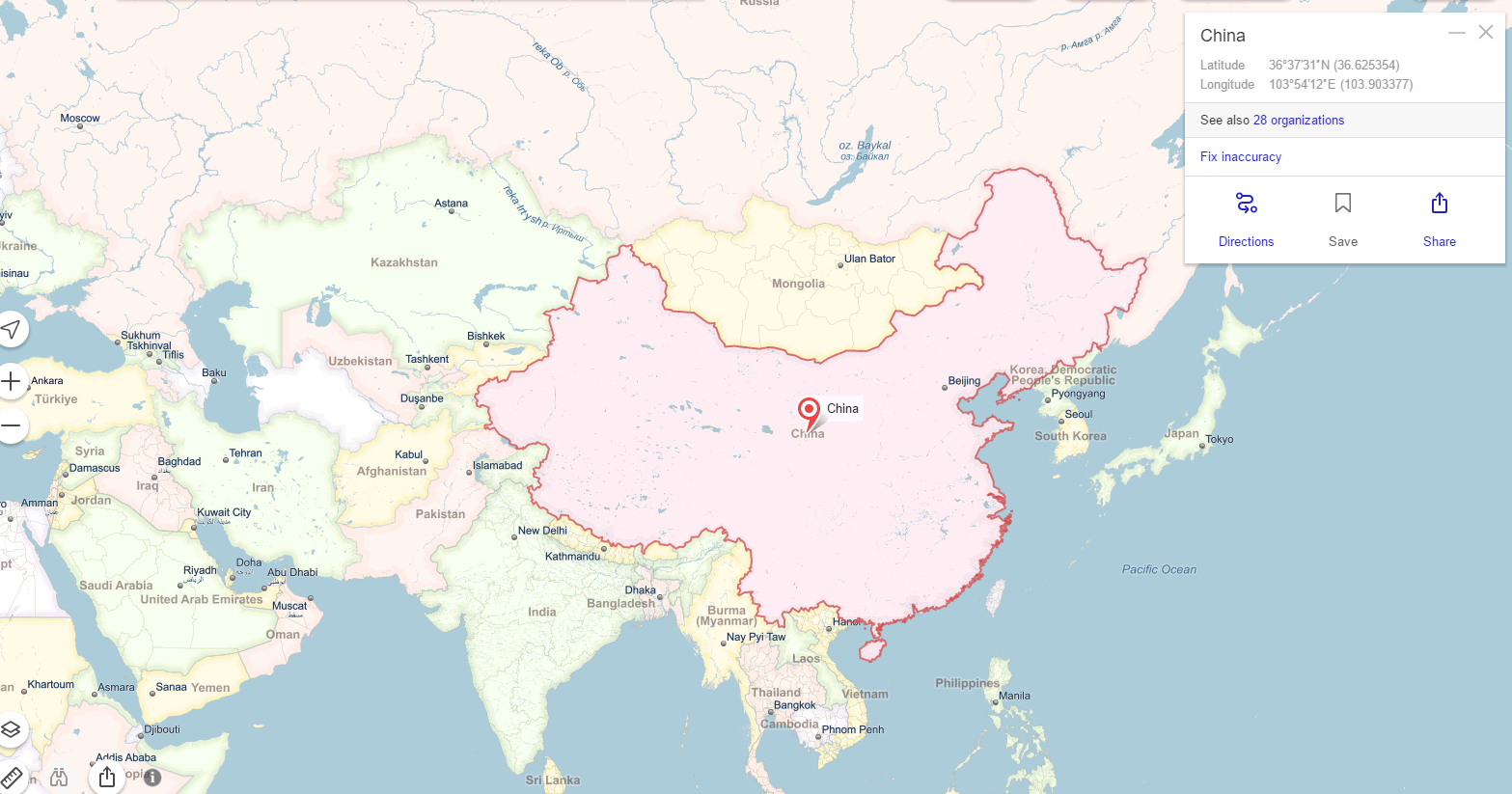 Asia Map China