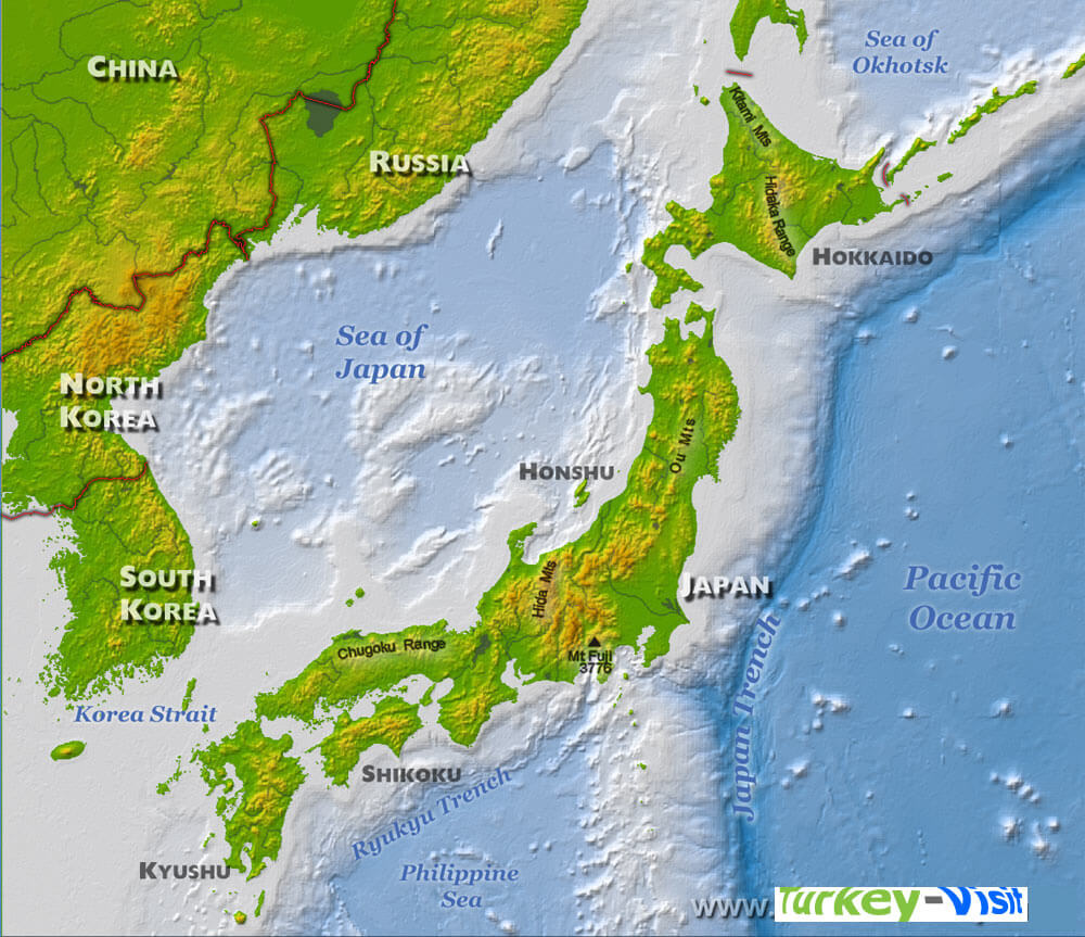 Asia Japan Map