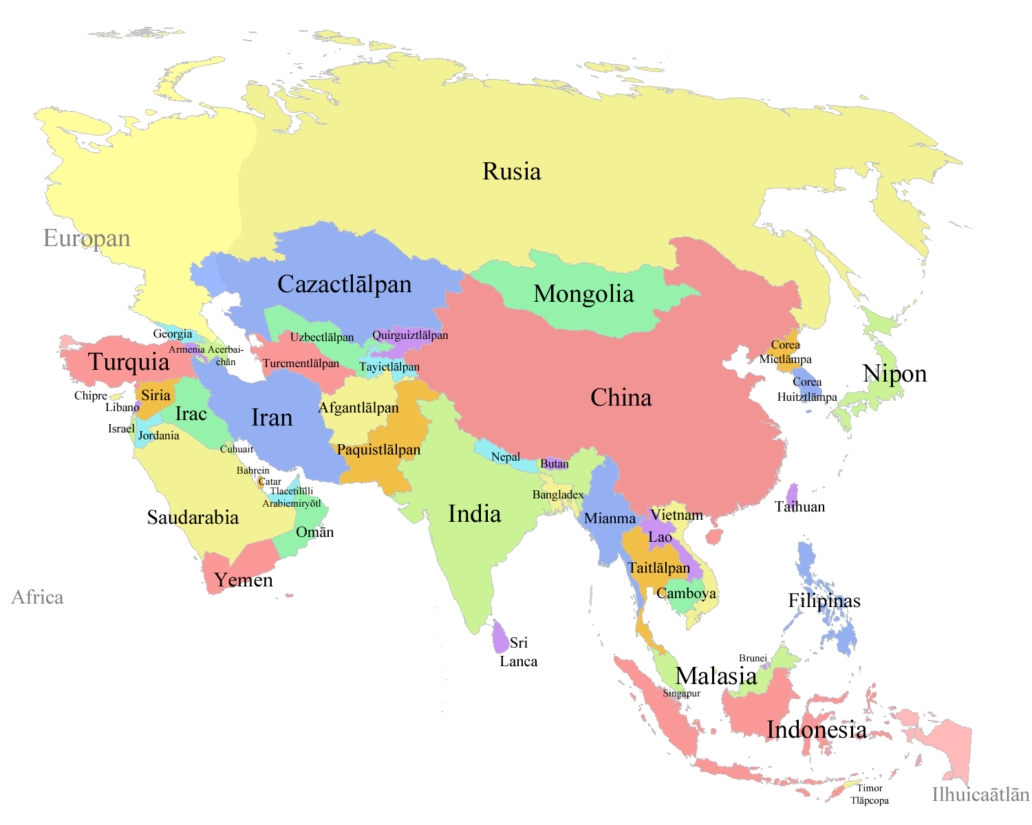 Asia Countries Political Map