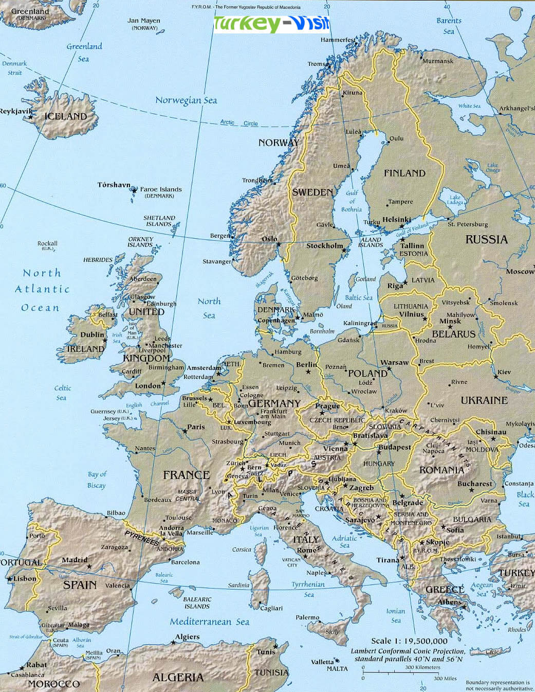 Europe Physical Map