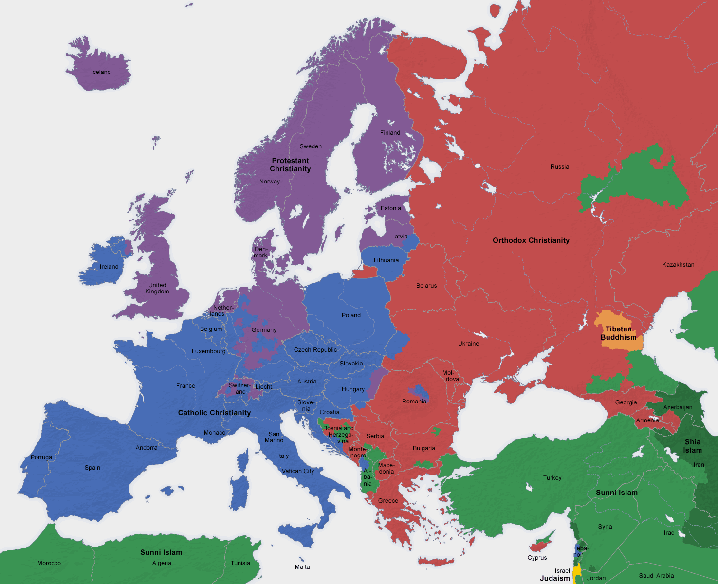 Europe Religion Map