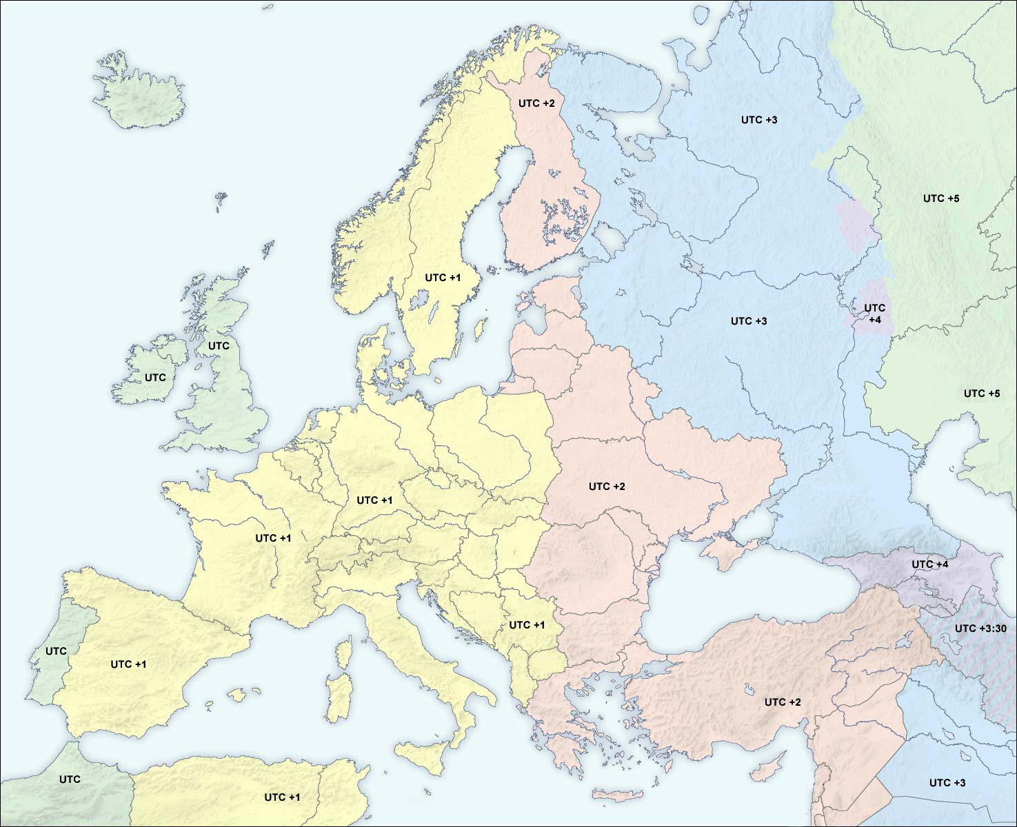 Europe Time Zones 2004