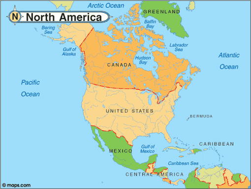 North America Map with Countries