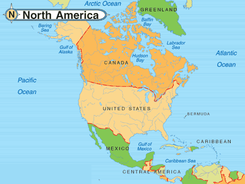 North America Map with Countries