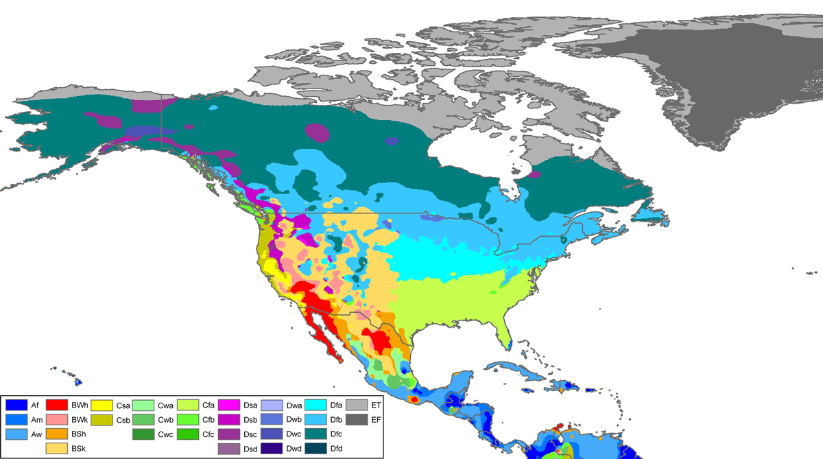 North America Koppen Map