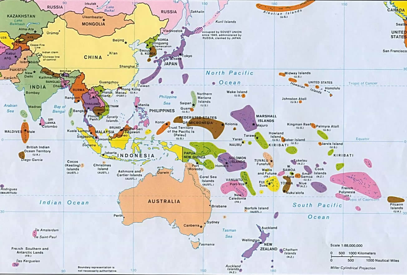 East Asia Oceania Map