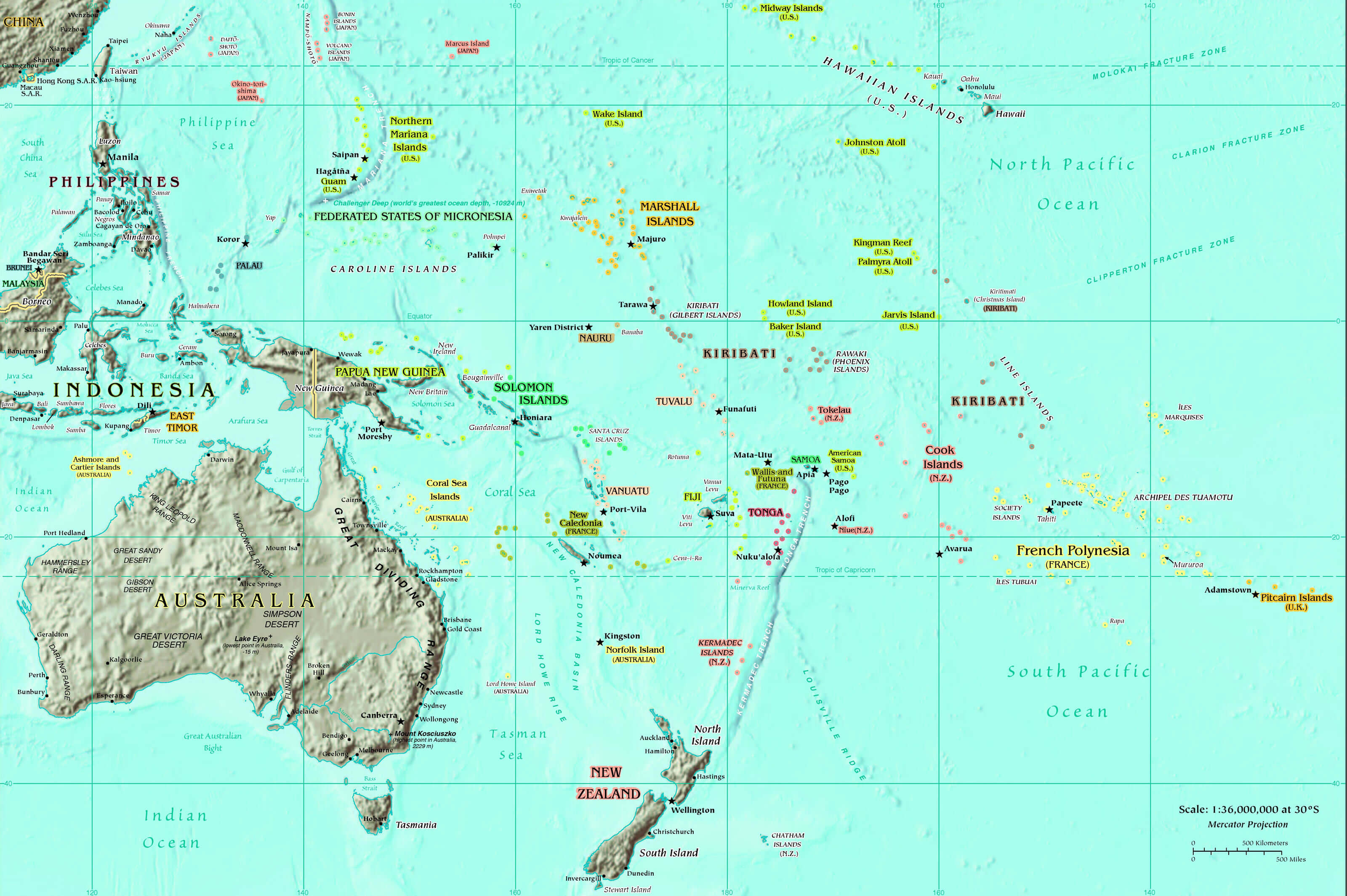 Oceania Map Countries