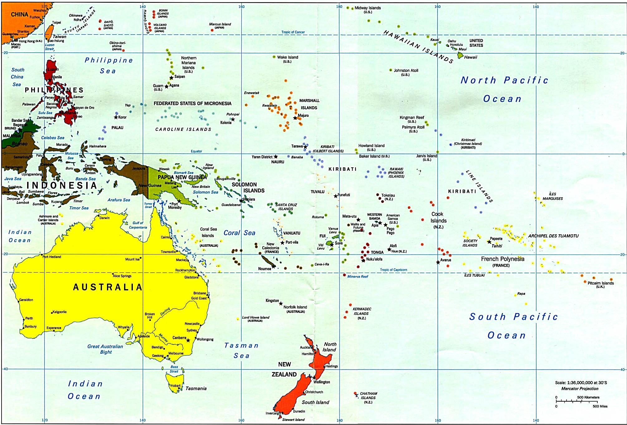 Oceania Islands Map