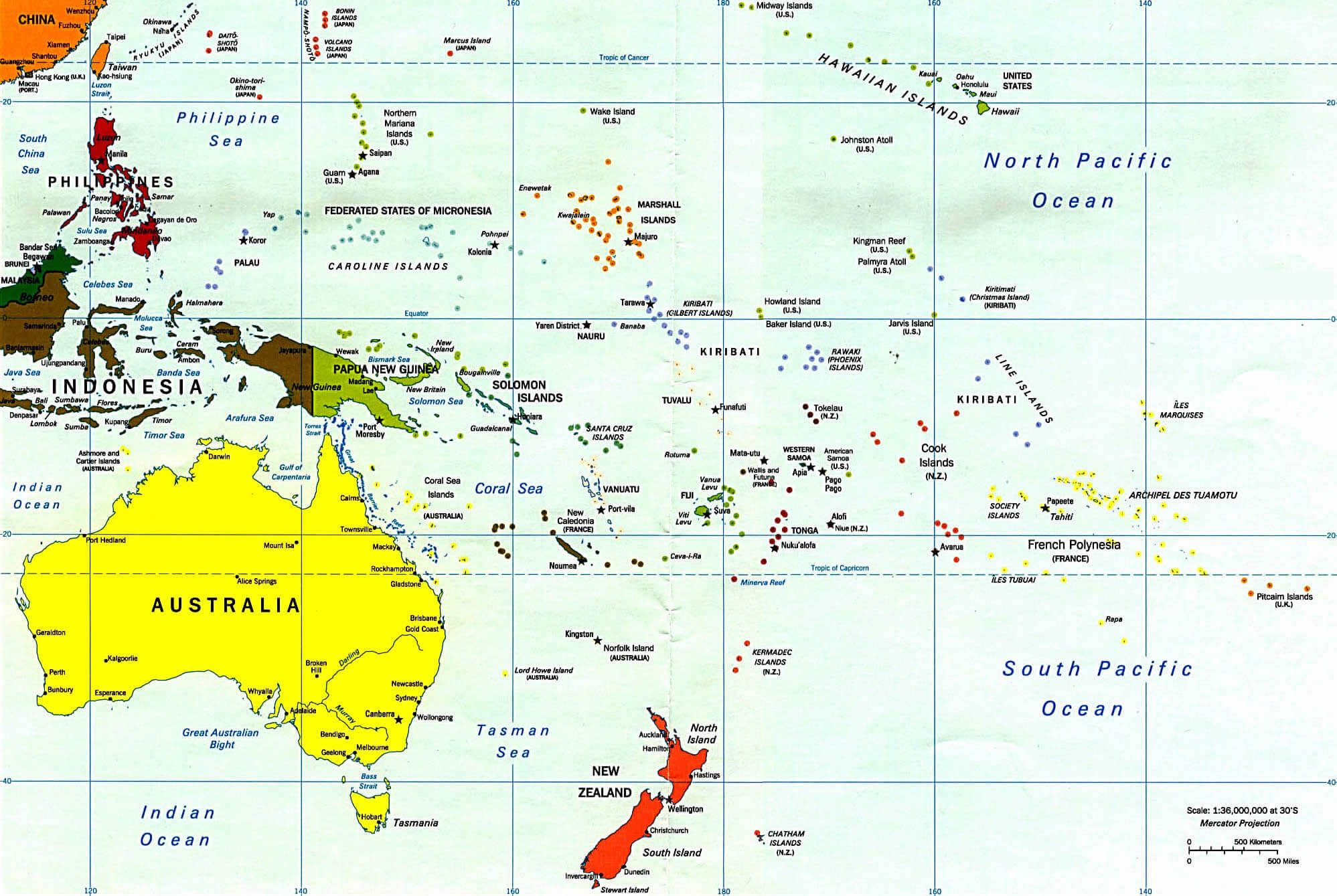 Oceania Islands Map