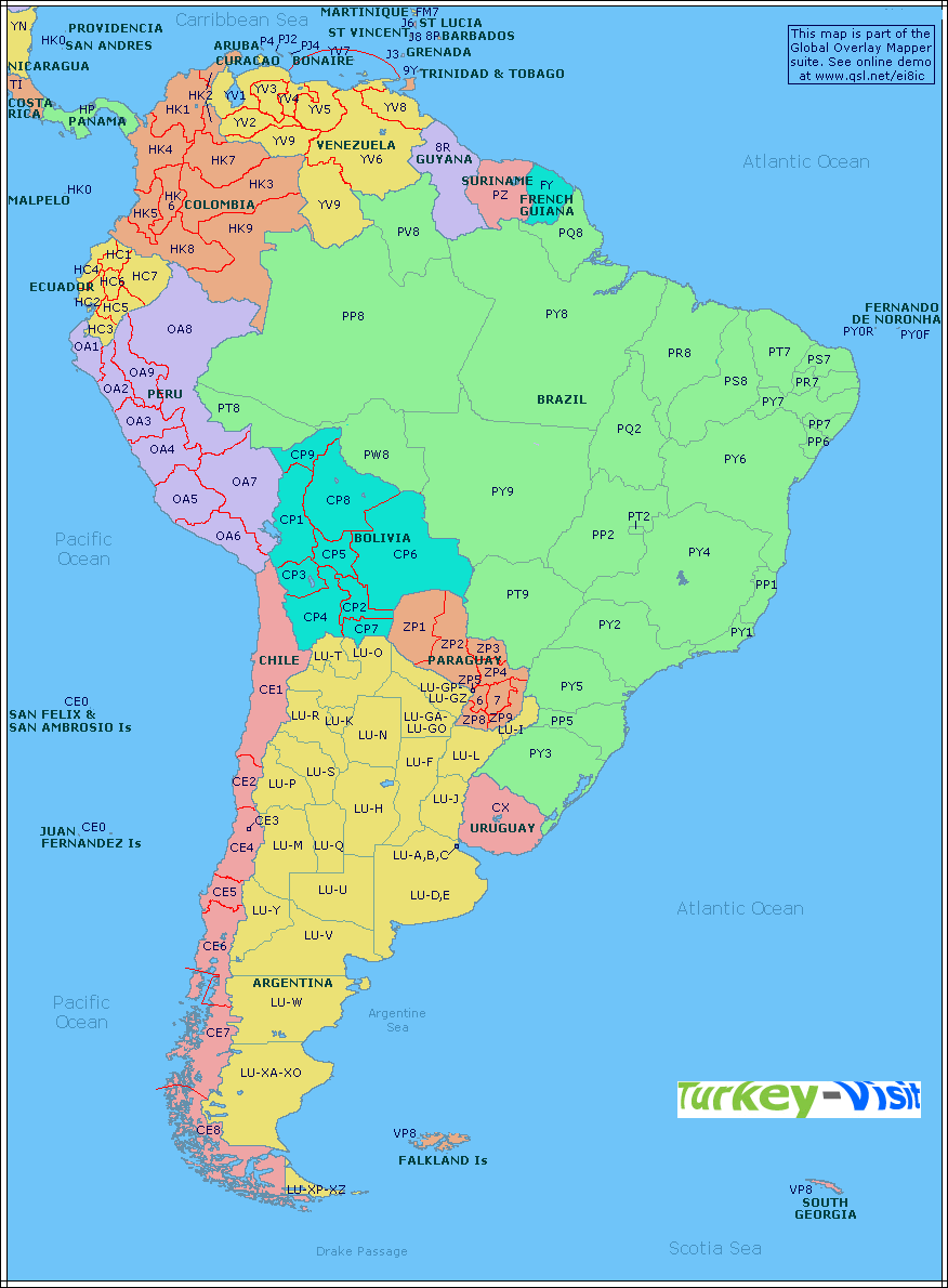 Map South America