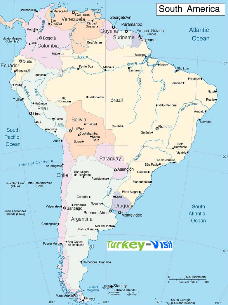 Map of South America