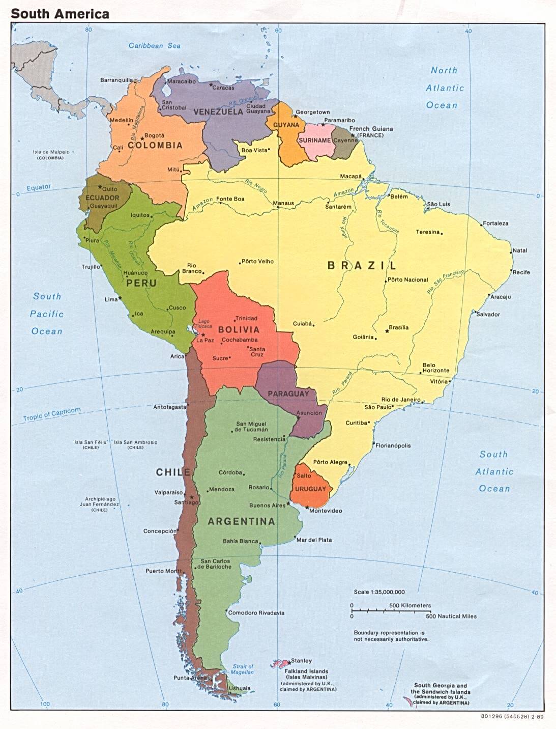 Political Map of South America