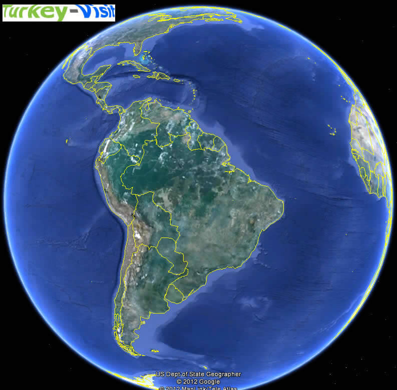 South America Earth Map