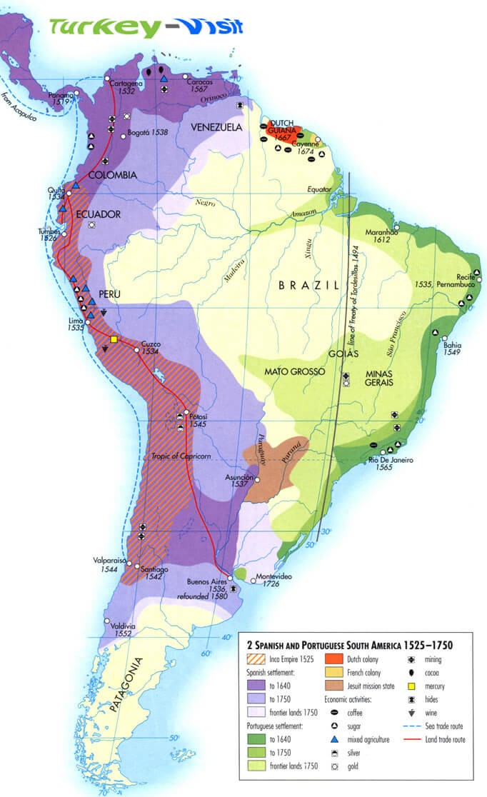 South America Map 1525 1750