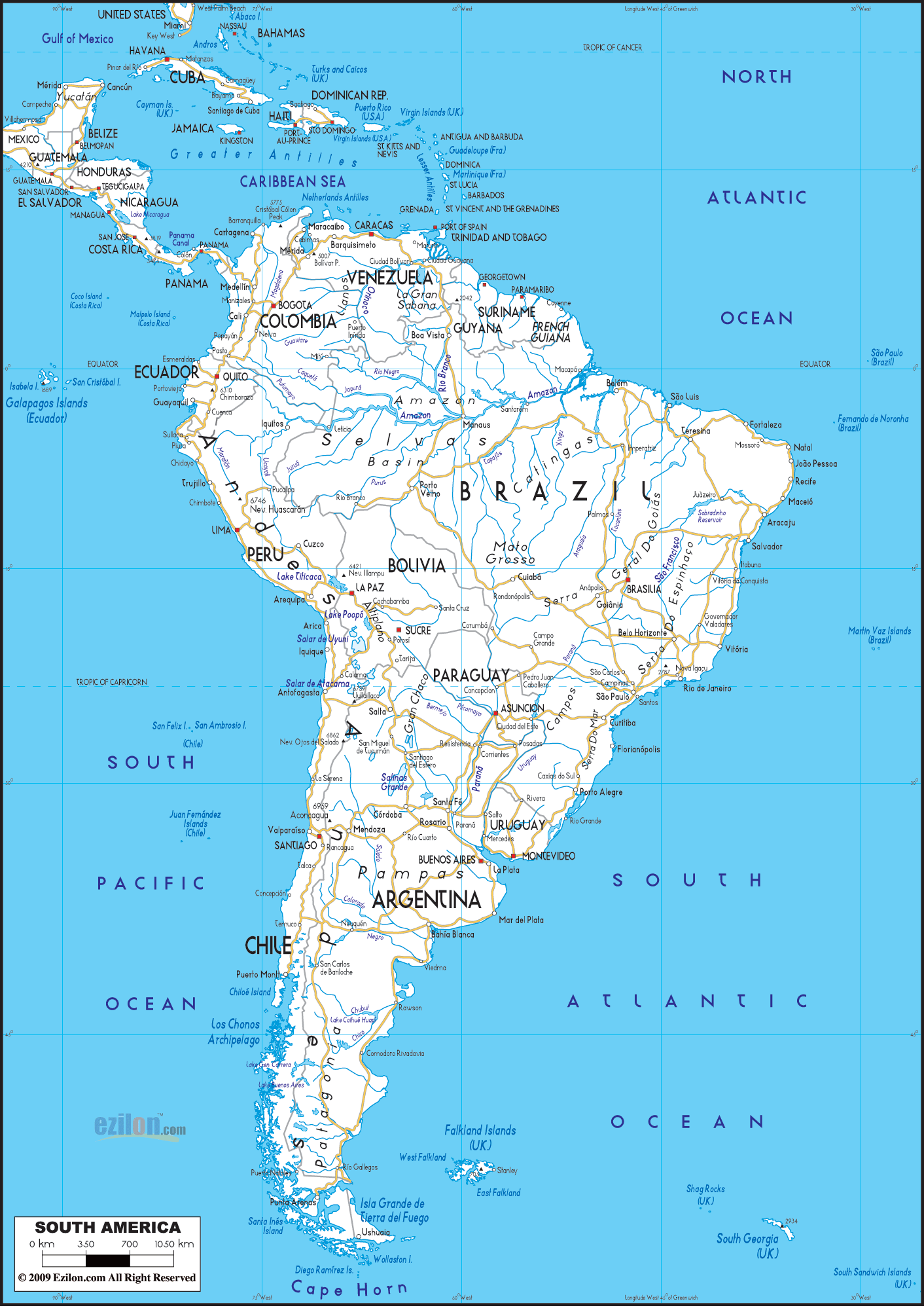 South America Road Map
