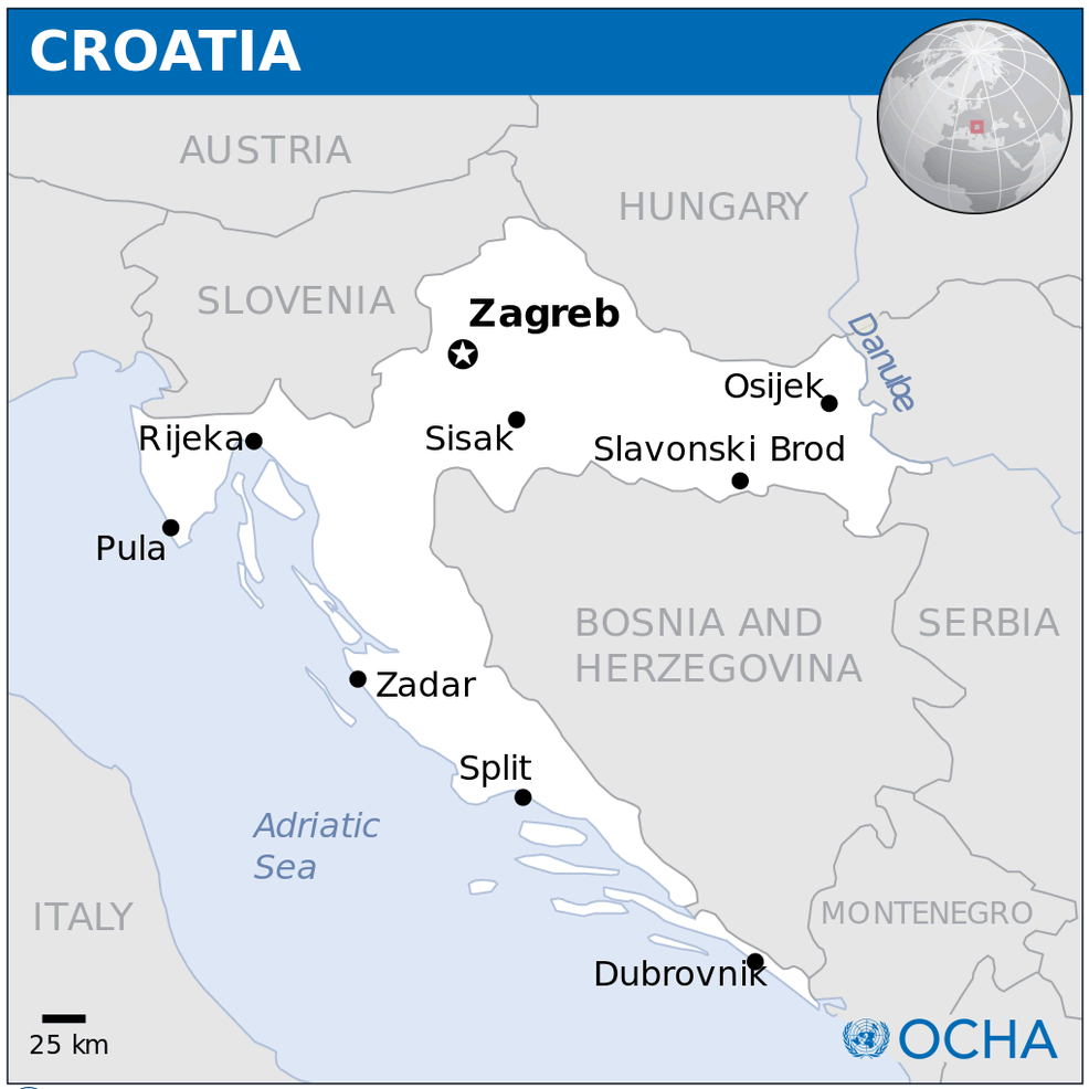 croatia location map
