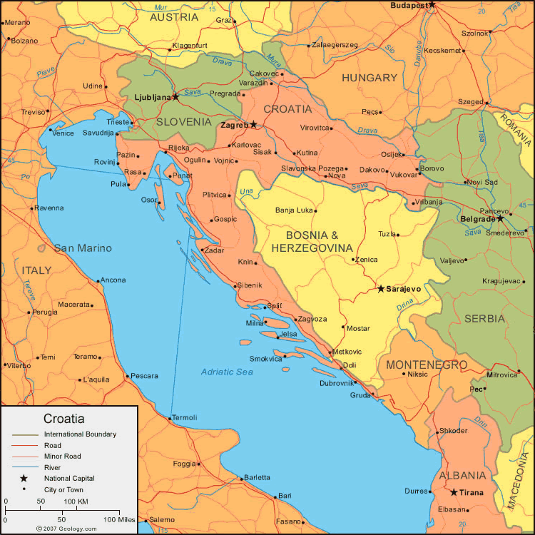 MAP OF CROATIA