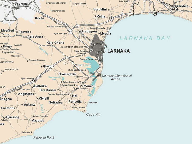 larnaca regions map