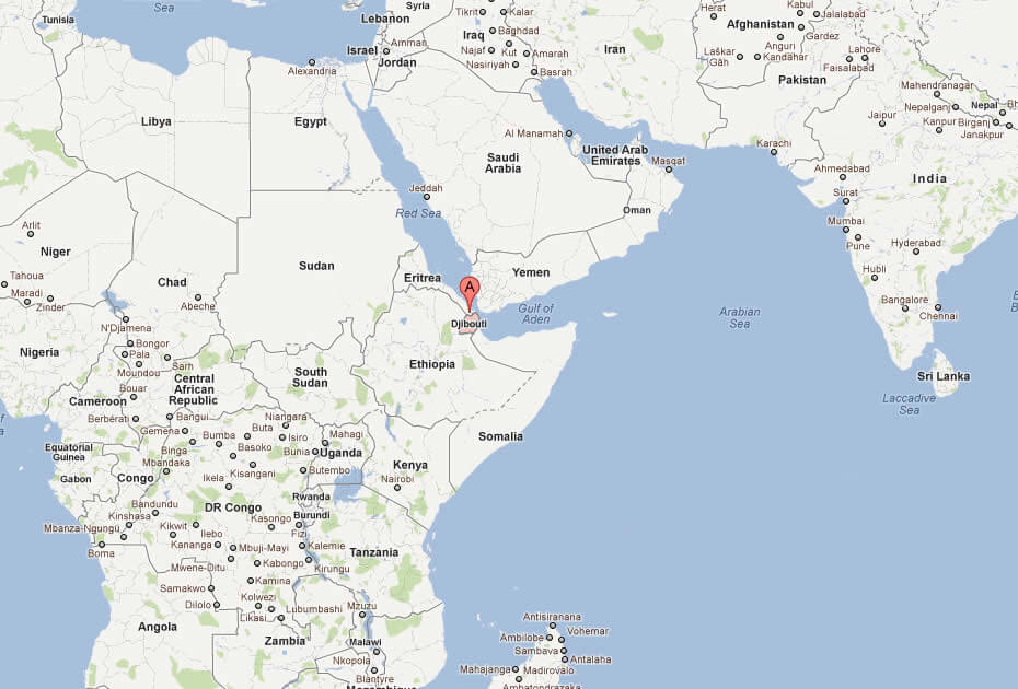 Carte de Djibouti en Afrique