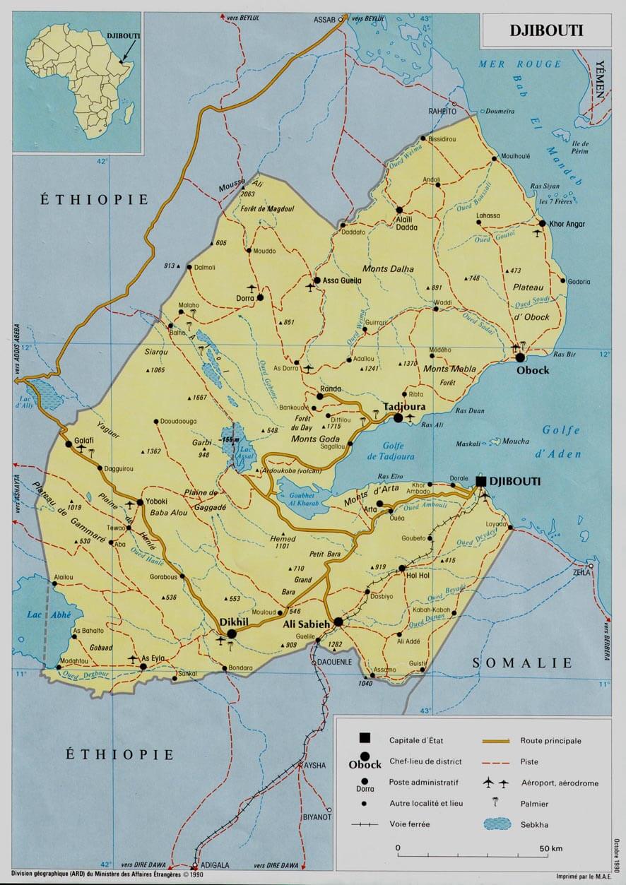 road map of djibouti