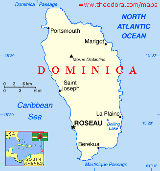 dominica politic map