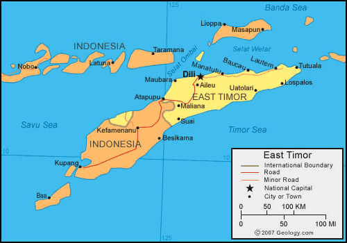 MAP OF EAST TIMOR