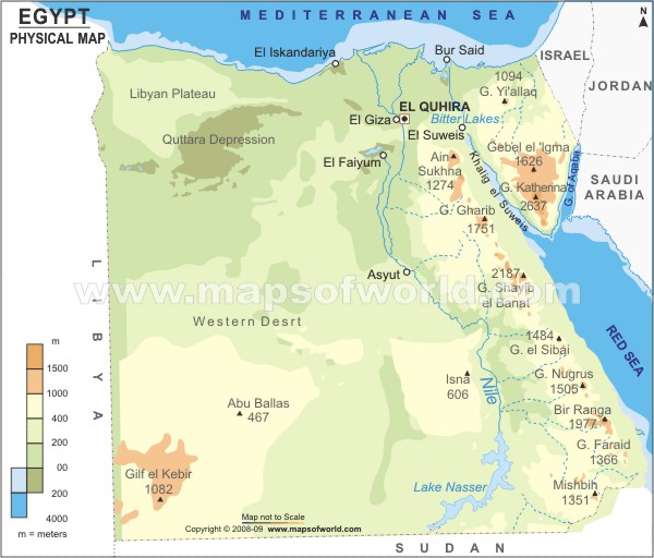 egypt physical map