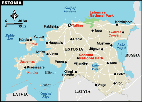 estonia cities map