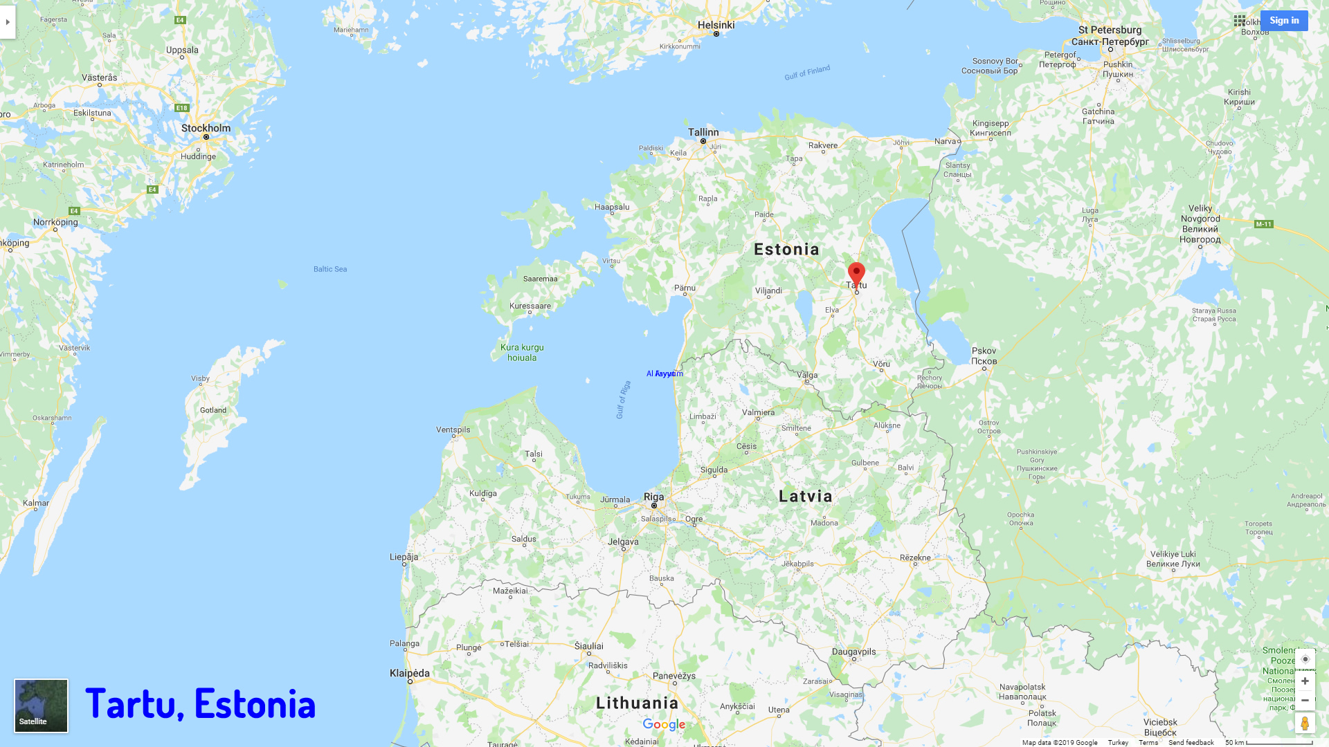 Tartu map Estonia