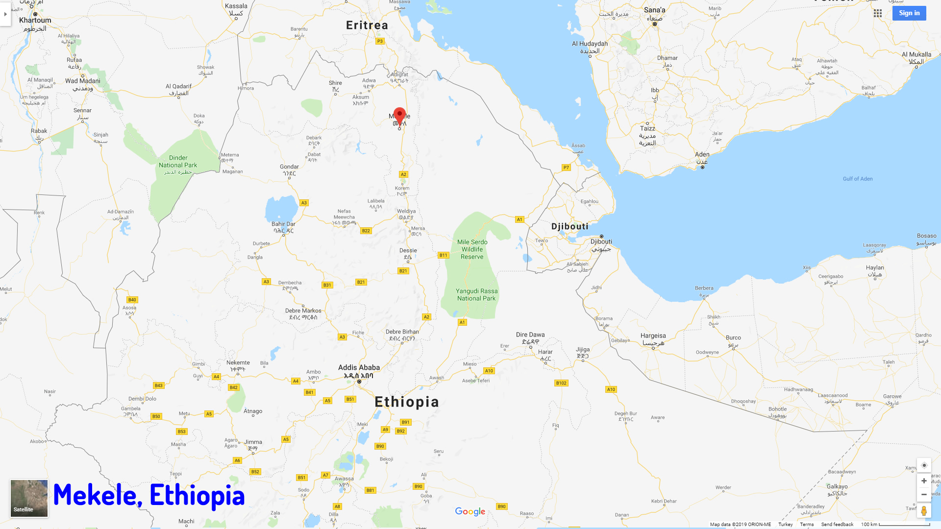 Mekele map Ethiopia