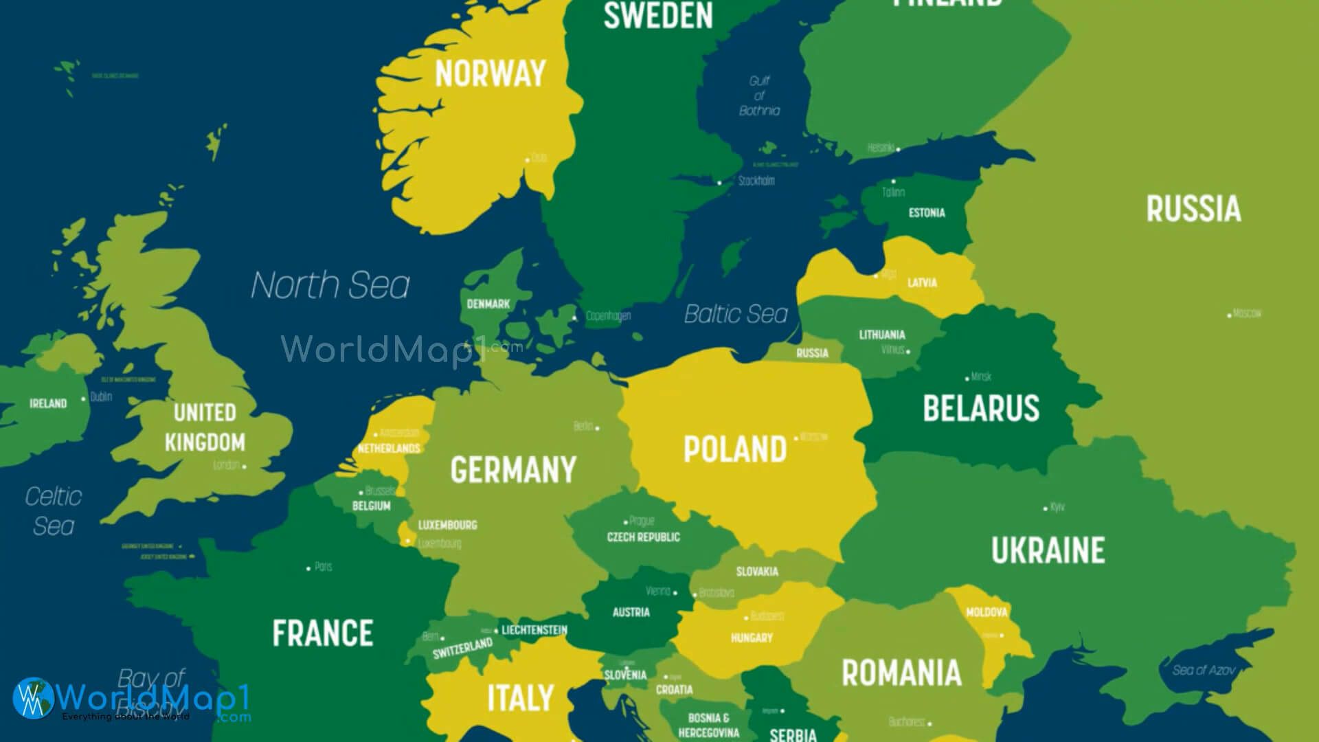 Map of Europe - Member States of the EU - Nations Online Project, image size:1920x1080