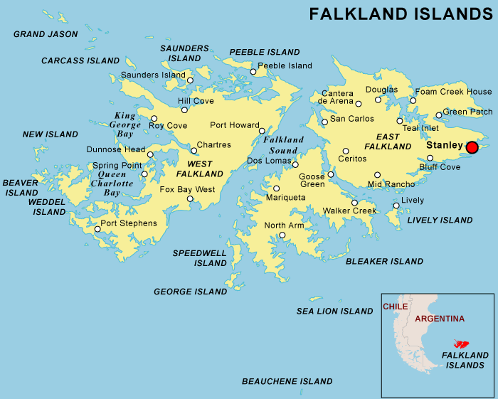 Falkland Islands Map And Falkland Islands Satellite Images Falkland Islands Map And Falkland Islands Satellite Images